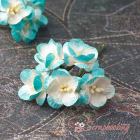 Букет квітів вишні аквамарин, 5шт