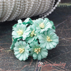 Букет гвоздичок аквамарин, 10шт