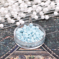 Напівбусини перламутрові 4мм блакитні, 100шт