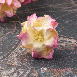 Гарденія бутон 3,5см кремовий/рожевий, 1шт