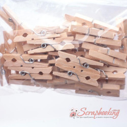 Набір декоративних прищіпок Multicraft Imports 3см Natural (602), 40шт