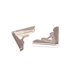 Кутник для альбому металевий 18*18*3мм срібло мк692, 1шт