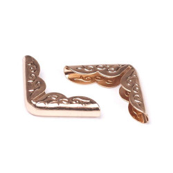 Кутник для альбому металевий 20*20*5мм мідь мк536, 1шт