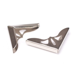 Кутник для альбому металевий 26*26*5мм срібло лілія мк532, 1шт