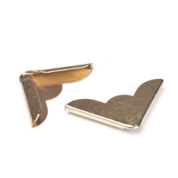 Кутник для альбому металевий 23*23*4мм золото мк419, 1шт