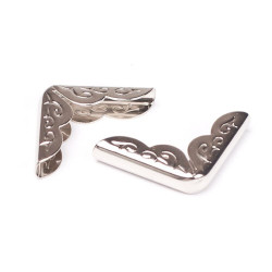 Кутник для альбому металевий 20*20*5мм срібло мк534, 1шт