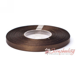 Стрічка атласна монотон 3131 шоколадний, 0,5см, 33м