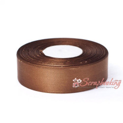 Стрічка атласна монотон 8132 бронза, 2,5см, 33м