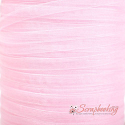 Стрічка органза 6мм монотон рожевий, 1м