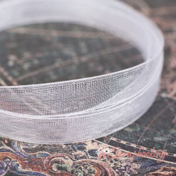 Стрічка органза 10мм монотон білий, 1м