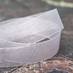 Стрічка органза 20мм монотон білий, 1м