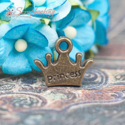 Підвіска металева корона бронза 13*11мм, 1шт