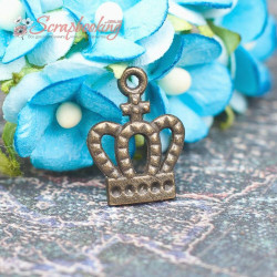 Підвіска металева корона бронза 15*11мм, 1шт