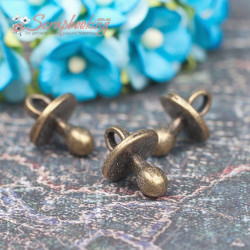 Підвіска металева дитяча соска бронза 13*9мм, 1шт