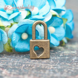 Підвіска металева замочок бронза 15*8*2мм, 1шт