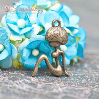 Подвеска металлическая девочка бронза 15*22мм, 1шт