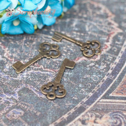Підвіска металева ключик бронза 10 * 22мм, 1шт