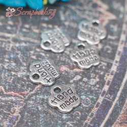 Підвіска металева Hand Made срібло 8*8мм, 1шт