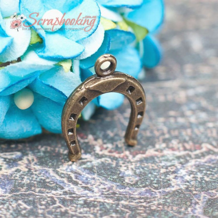 Підвіска металева підкова бронза 13*16мм, 1шт