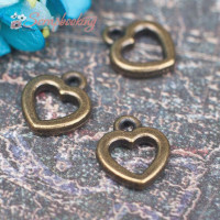 Підвіска металева серце бронза 10*12*2мм, 1шт