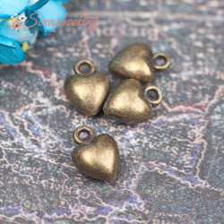 Підвіска металева серце бронза 10 * 7мм, 1шт