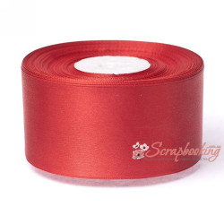Стрічка атласна монотон 8055 червона, 5,0см, 33м