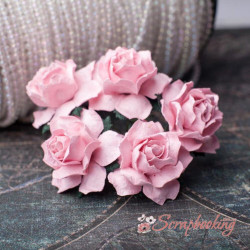 Букет троянд Cottage Roses 30мм рожевий, 5шт