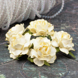 Букет троянд Cottage Roses 30мм жовті, 5шт