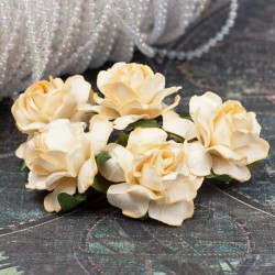 Букет троянд Cottage Roses 30мм кремові, 5шт
