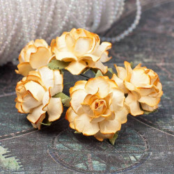 Букет троянд Cottage Roses 30мм слонова кістка, 5шт