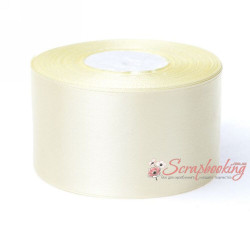 Стрічка атласна монотон 8010 кремовий, 5,0 см, 33м