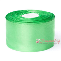 Стрічка атласна монотон 8075 салатовий, 5,0см, 33м