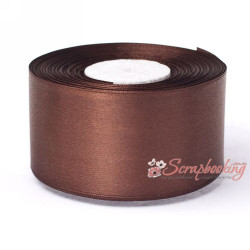 Стрічка атласна монотон 8134 темно-коричневий, 5,0 см, 33м
