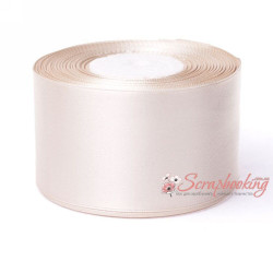 Стрічка атласна монотон 8125 бежевий, 5,0 см, 33м