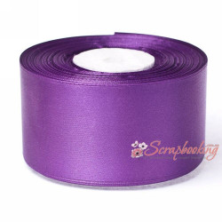 Стрічка атласна монотон 8122 сливовий, 5,0см, 33м