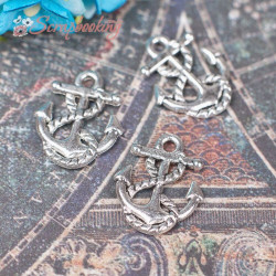 Підвіска металева якорь срібло 17*14*2мм, 1шт