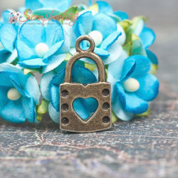 Підвіска металева замочок бронза 21*12*2мм, 1шт