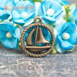 Підвіска металева вітрильник бронза 19*16*3, 1шт