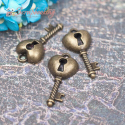 Підвіска металева ключик бронза 25*12*4мм, 1шт