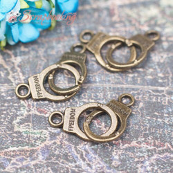 Підвіска металева наручники бронза 31*11*2мм, 1шт