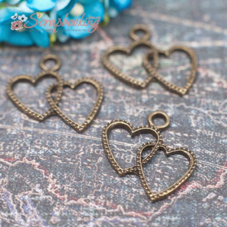 Підвіска металева серце бронза 22*​​19*2мм, 1шт