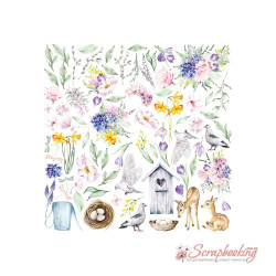 Аркуш паперу 30*30см Фабрика Декору Tender spring Малюнки
