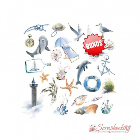 Набір паперу 20*20см Фабрика декору Memories of the sea 10аркушів
