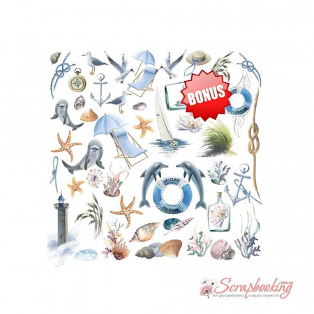 Набір паперу 30*30см Фабрика декору Memories of the sea 10аркушів