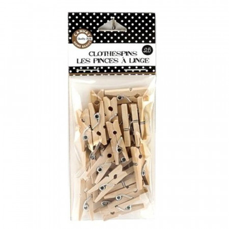 Набір декоративних прищіпок Canvas Corp Mini Clothespins Natural, 25шт
