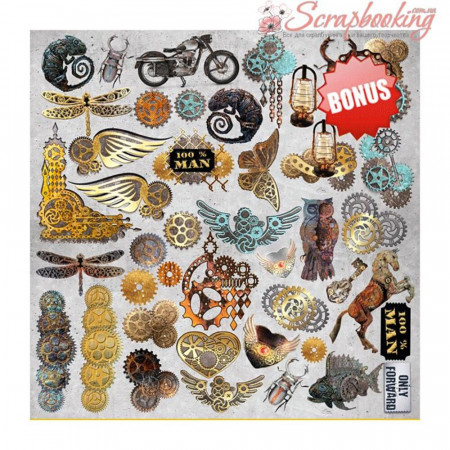 Набор бумаги 30*30см Фабрика декора Grunge&Mechanics, 10листов