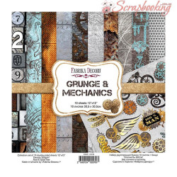 Набір паперу 30*30см Фабрика декору Grunge&Mechanics, 10аркушів