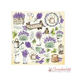Аркуш паперу 30*30см Фабрика Декору Lavender Provence Малюнки