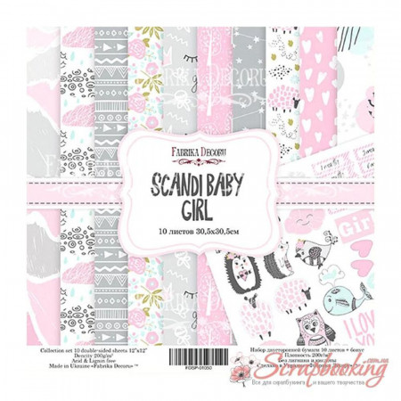 Набір паперу 30*30см Фабрика декору Scandi Baby Girl, 10аркушів