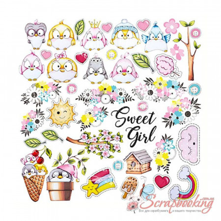 Набір паперу 30*30см Фабрика декору My tiny sparrow girl, 10аркушів